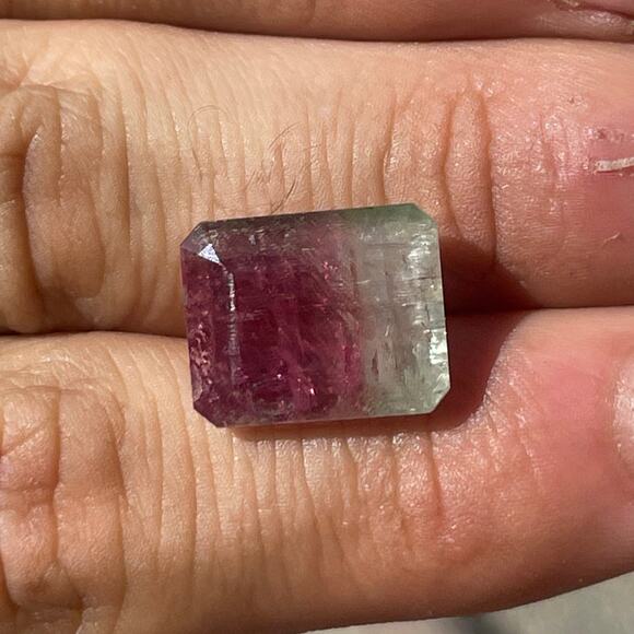 13 Carat Himalaya Mine Watermelon Tourmaline - Emerald Cut - Picture 7 of 7